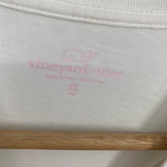 Vineyard Vines Top Girl’s XL Cream Floral Logo Whale Fisherman Nautical Preppy - Picture 4 of 7